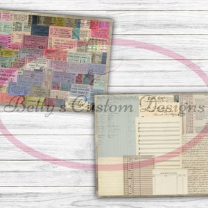 Multiplicity Junk Journal Kit Digital Paper Prints Scrapbook Vintage Books Ephemera Antique Paper Journal Pages Ledger Stamp image 4