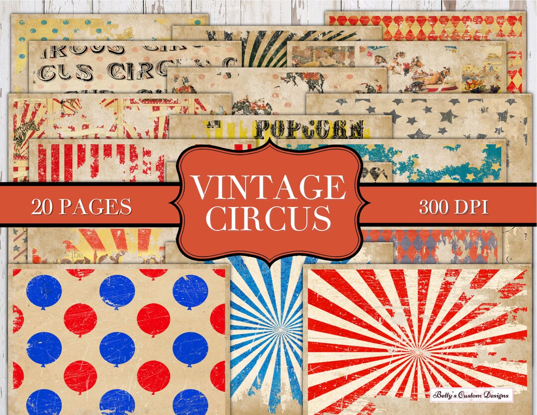 Vintage Circus Junk Journal Kit - Printable Tags - Junk Journaling ...