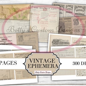 Efêmeras Vintage - Kit 1 - Botânico - Efêmeras - Junk Journal - Download digital - Cartão postal - ATC - Cartões botânicos