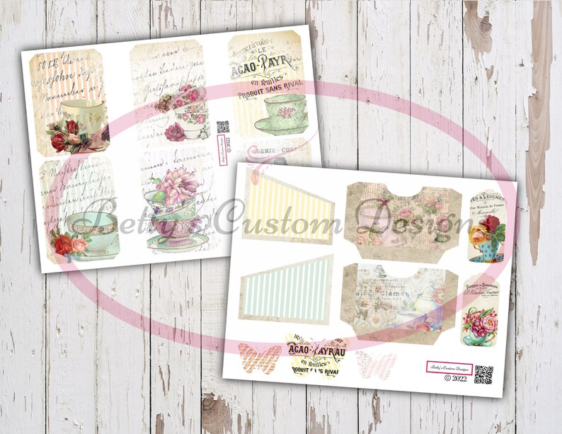 Tea Time - Garden Tea Party - Junk Journal Kit - Digital Paper Prints ...