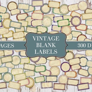 Vintage Blanko-Etiketten - Zufällige Etiketten - Junk Journal Ephemera - Verzierung - Digital - Printable - Vintage Etikett