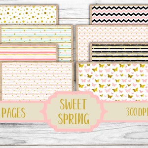 Sweet Spring - Junk Journal Kit - Digital Paper Prints - Scrapbook - Vintage Books - Ephemera - Antique Paper - Journal Pages