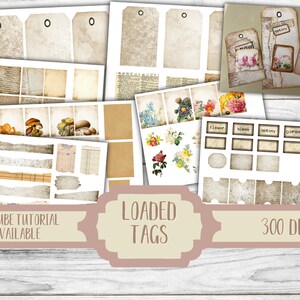 Op de afbeelding: Een set met printbare vintage-stijl labels met bloem- en botanische illustraties. De labels zijn perfect om een vleugje rustieke charme toe te voegen aan je knutselwerk en projecten. De set bevat verschillende vormen en maten, evenals enkele decoratieve elementen. De tekst op de labels is "flower", "blees", "botany", "garden" en "grow".