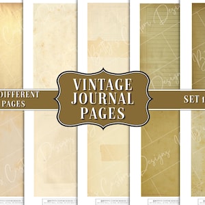 Vintage Journal Pages Set 1 - Digital Vintage Journal Pages - Junk Journal Ephemera - Embellishment - Digital - Printable - Double Fold