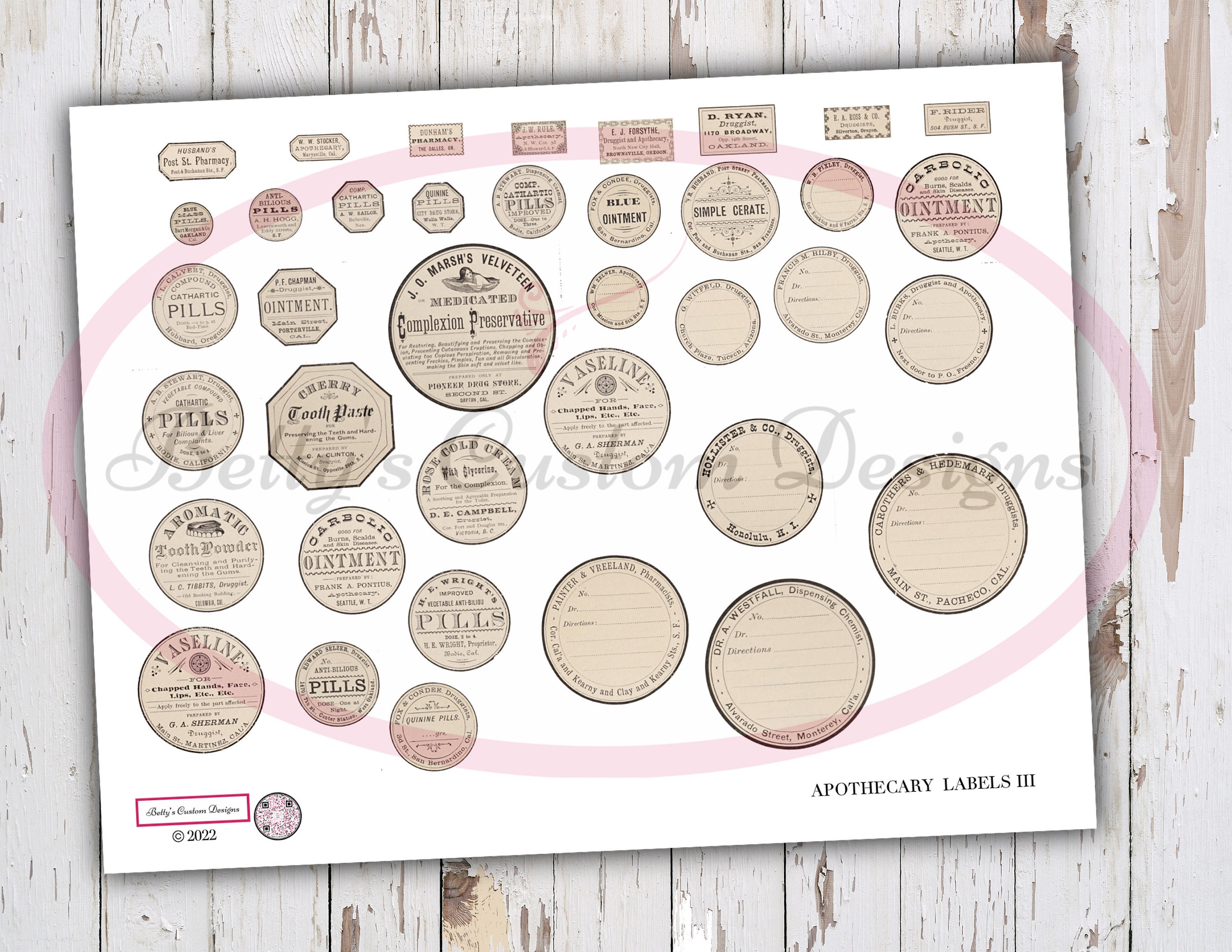 Apothecary Labels III Printable Ephemera Junk Journal - Etsy