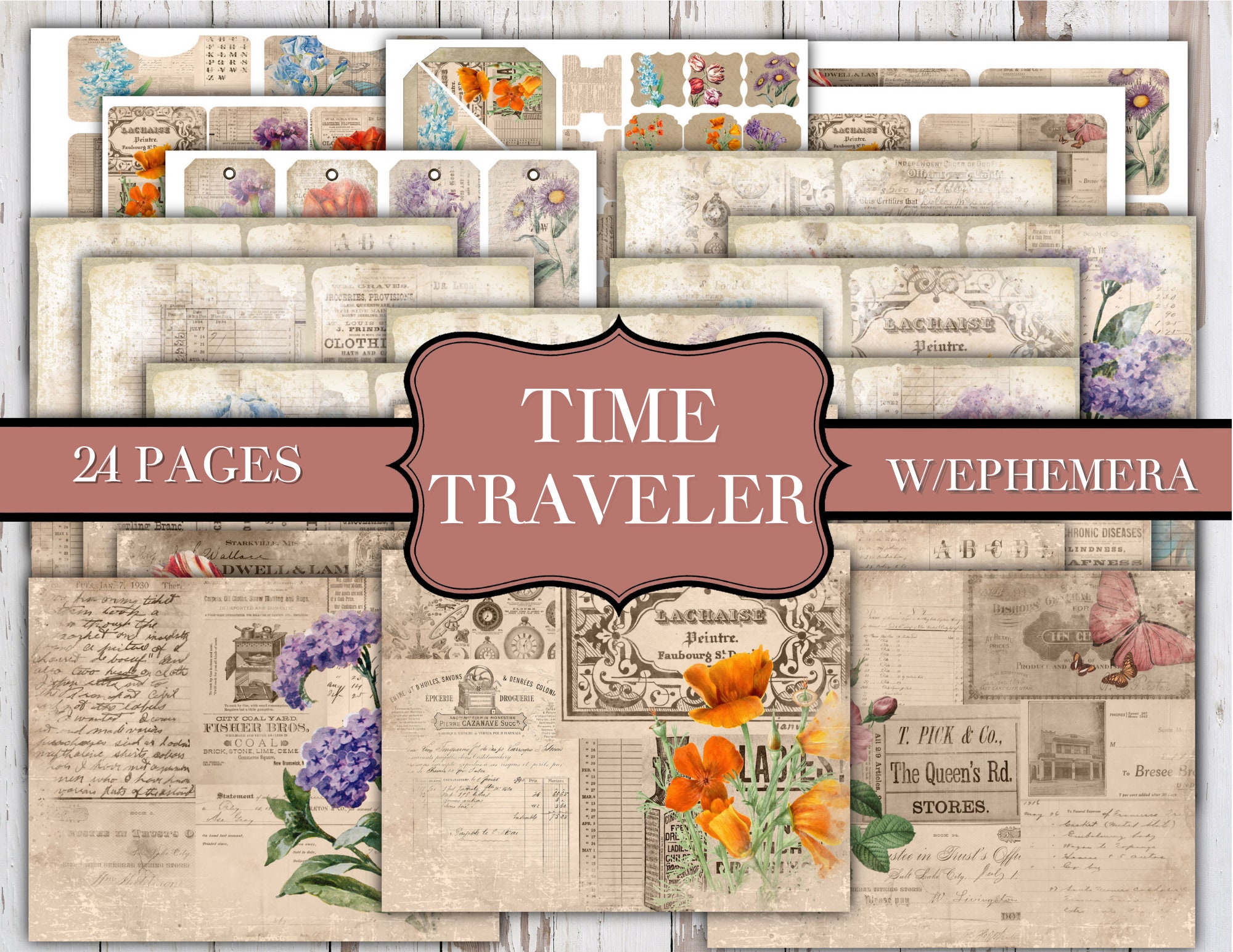 A ethereal background paper, scrapbooking, junk journal, various