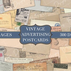 Cartes postales publicitaires vintage I - étiquettes - étiquettes aléatoires - éphémères de journal indésirable - embellissement - numérique - imprimable - étiquette vintage