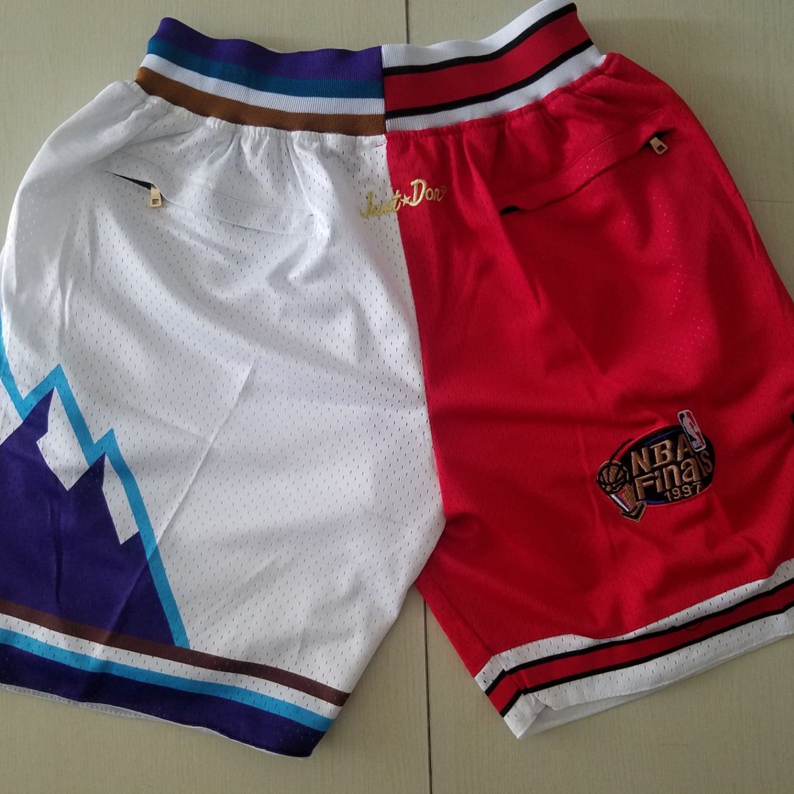 Men's Vintage 1997 Bulls And Utah Jazz Finals Short With ...
