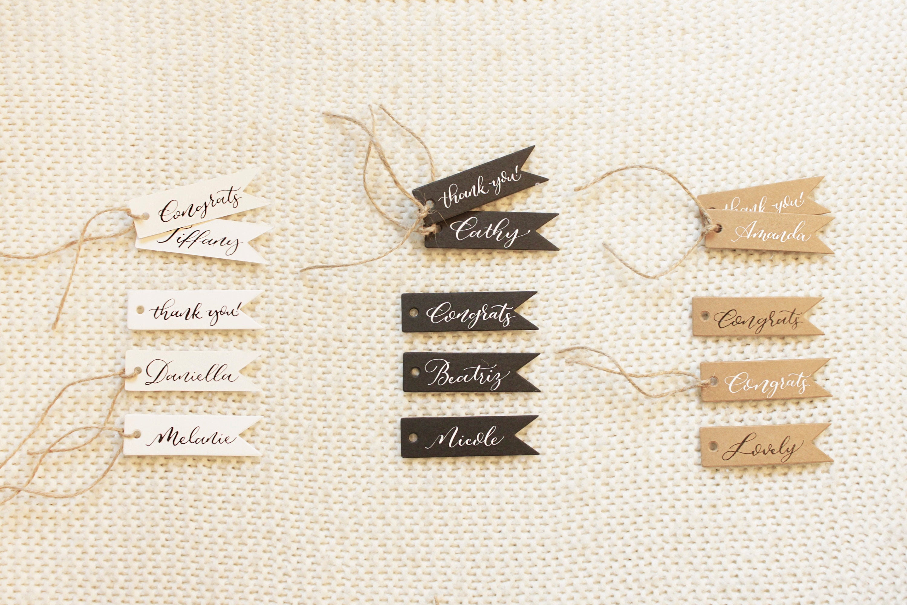 Small Custom Calligraphy Gift Tags, Personalized Handwritten Tags wit…