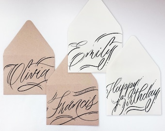 Custom Calligraphy A2 Envelopes,Personalized Handwritten Envelopes, Event/Party/Weddings, Greeting card envelopes for all occasions/holidays