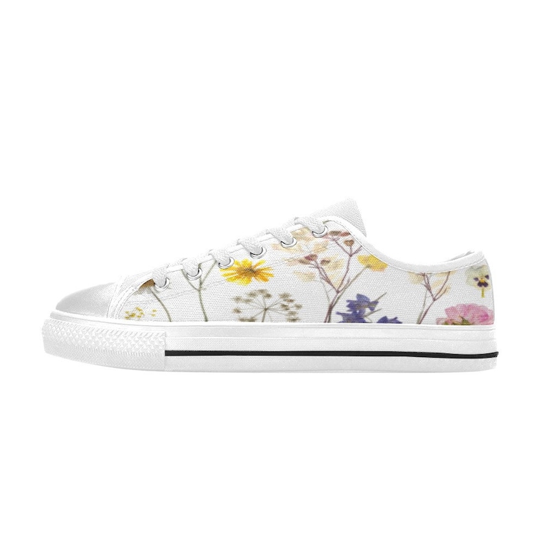 Wildflowers White Lace up Canvas Womens Low Rise Shoes & High Top Shoes ...