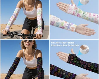 Weather Protection Arm Sleeves Unisex in Bicycles Black and White Design for Riding, Driving, Hiking, Travel and more