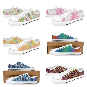 Comfortable Canvas Womens Low Rise Lace Up Shoes in Various Arty Designs