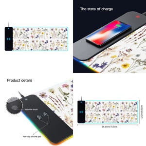 Wireless Charging Luminous Mousepads in two sizes and 6 different designs for your desk