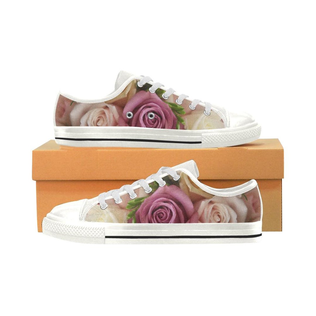 Comfortable Canvas Womens Low Rise Lace up Shoes in Various Flower ...