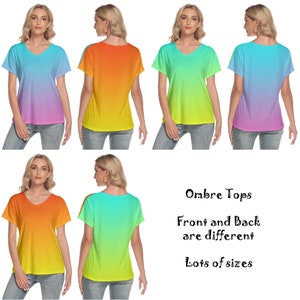 Ombre Tshirt Tops in 3 different combinations for women up to 4XL in size