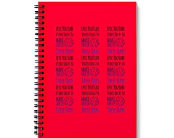 A5 YouTube Video Funny Gift Ideas Spiral Bound Notebook with lined paper