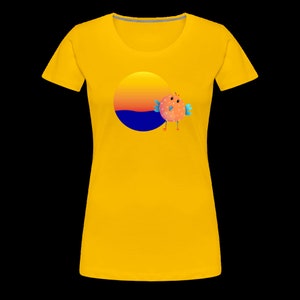 Sunset Bird Womens Premium Quality Cotton Tshirts in a variety of colours and sizes up to 3 XL Made in the USA