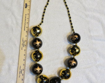 Black and Gold plastic necklace FREE SHIPPING