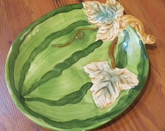 FREE SHIPPING. Vintage Watermelon Ceramic Platter.