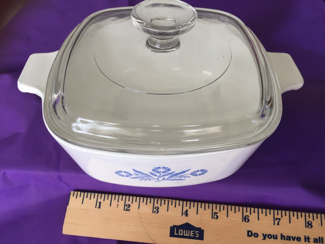 Vintage Cornflower Ceramic Cassarole Dish With Lid Etsy