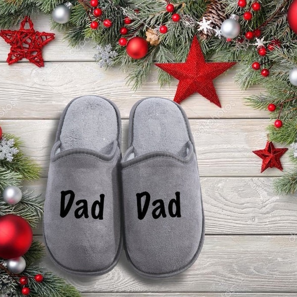 Personalised Men’s Grey slippers