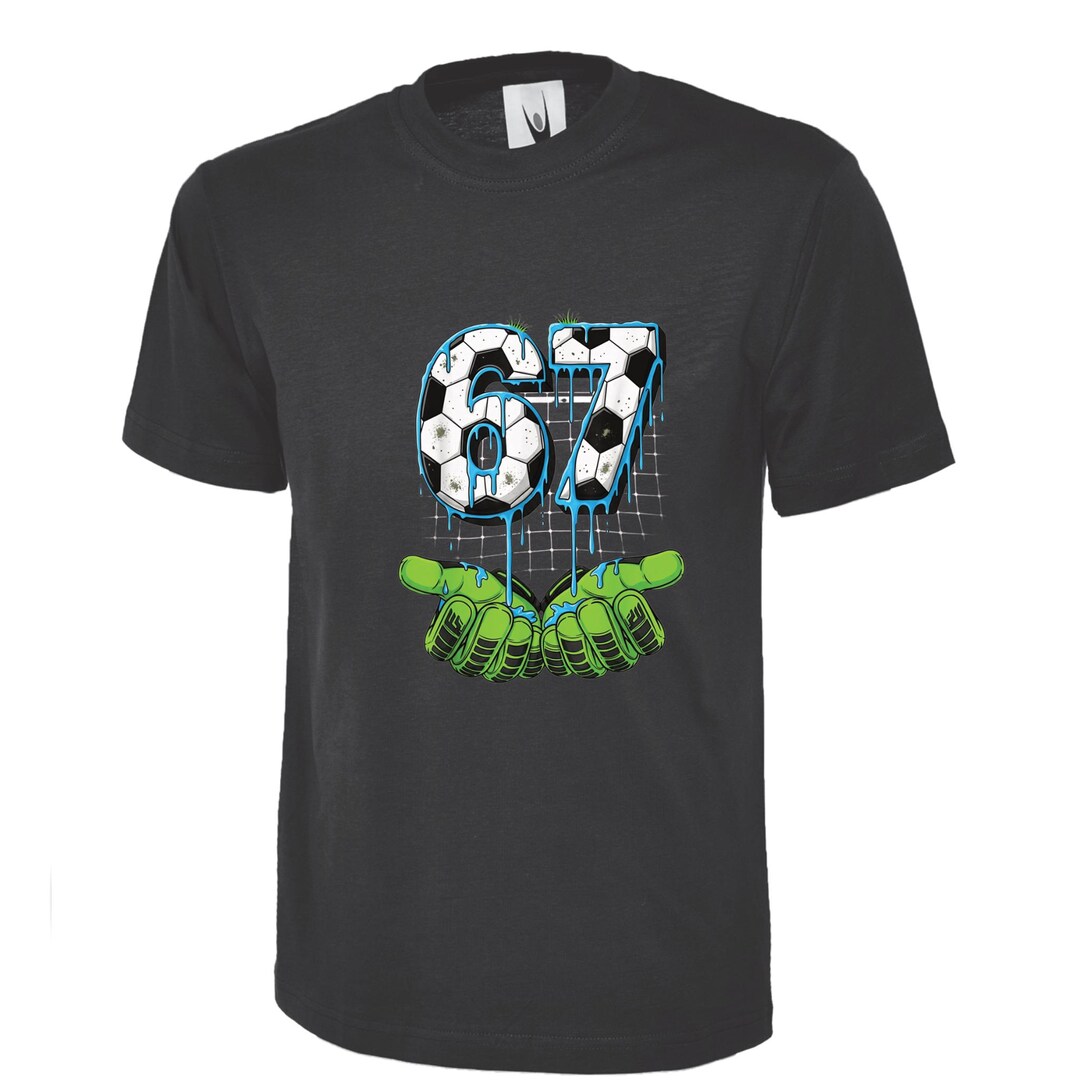 フットボール67子供用Tシャツ、67ボーイズシャツ、フットボールテーマ