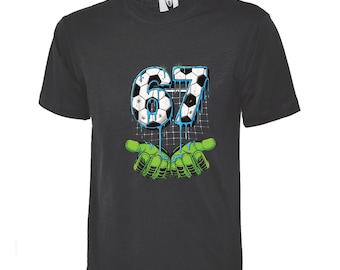 Football 67 Child T-shirt, 67 Boys Shirt, Football Themed 67 T shirt, 67 Meme, Funny 67 Top, Six Seven Funny T-shirt, Viral T-shirt
