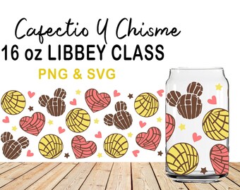 Cafecito Y Chisme Glass Wrap Svg,16oz Libbey Full Wrap Svg,Concha Pan Dulce SVG,Can Glass Wrap,Beer Can Glass Svg,Soda Can Glass