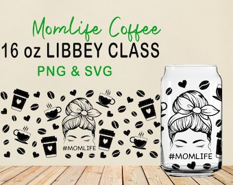 Momlife Libbey Glass Svg,Coffee Mom Beer Can Glass Svg,Can Glass Wrap Svg,Can Glass Svg,16oz Libbey Full Wrap,Instant Digital Download