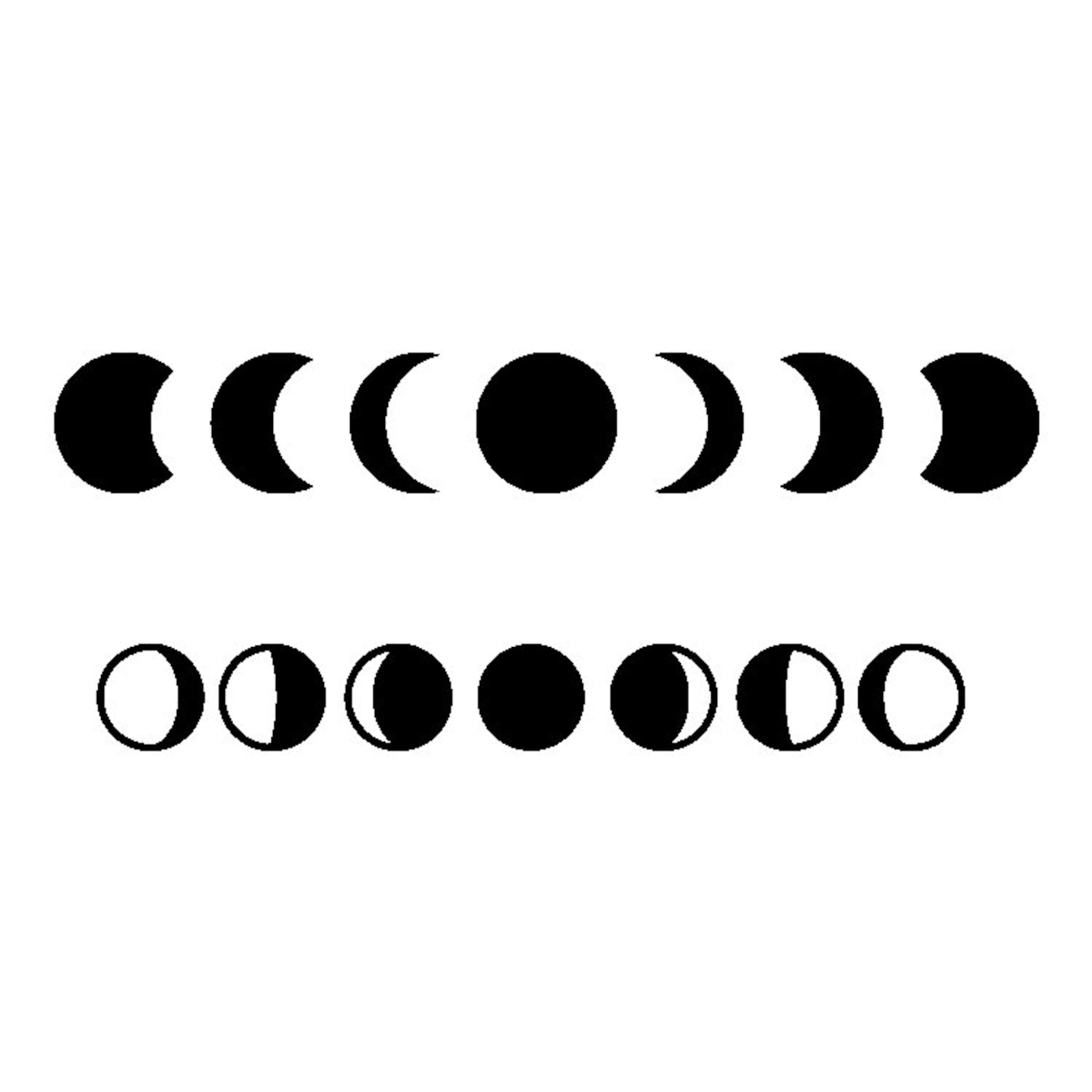 Moon Phases Svg Bundlemoon Clip Art Moon And Back Svg Moon Etsy