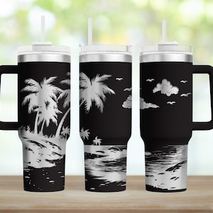 40oz Tumbler Laser Svg,Beach 40oz Tumbler Laser Engraving Wrap Svg,Laser Engraved Svg,Tumbler Laser File,Laser Svg Download