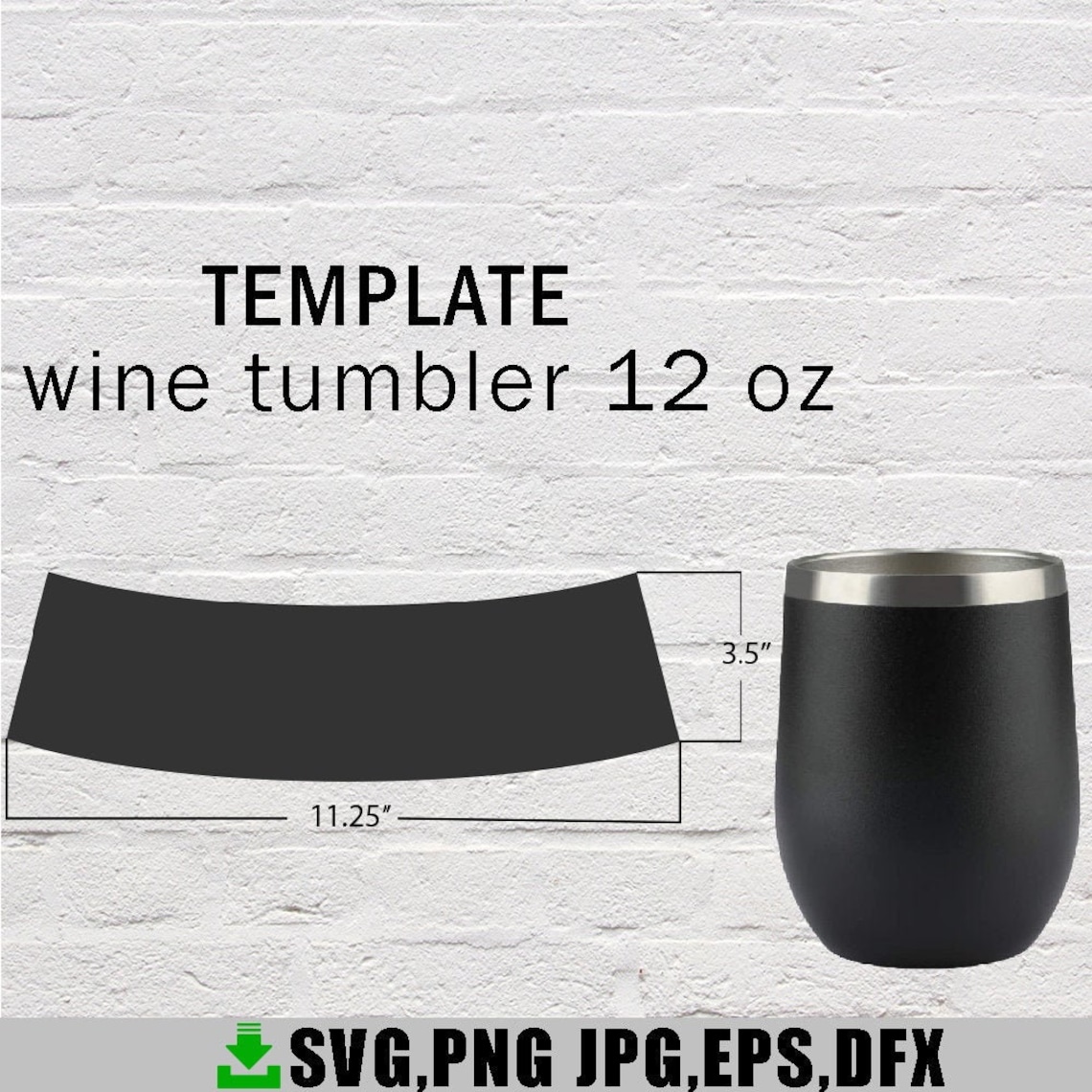 12 OZ Wine Tumbler TemplateSublimate Wine TumblerWine Png Etsy
