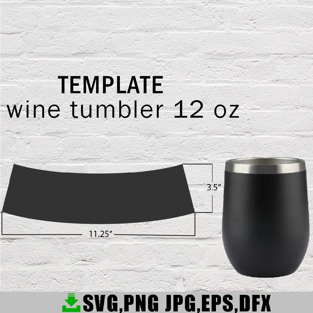 12 Oz Wine Tumbler Template, Wine Tumbler Sublimation, 12 Oz Wine Tumbler  Full Wrap Template, Wine Tumbler Template, Wine Mug Template 