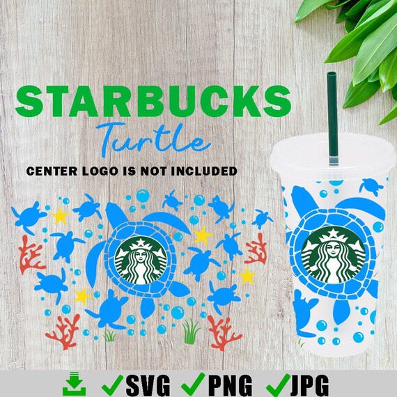 Download Sea Turtle SVG Full Wrap Mermaid Turtles Starbucks Cold ...