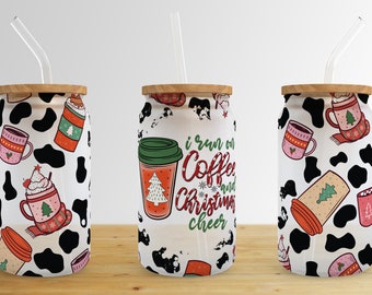 Weihnachten Kaffee Kuh 16 oz Libbey Glas Dose Becher Sublimation Design,Glas Dose Sublimate Designs,Glas Kanne Tumbler Design PNG download
