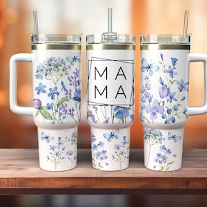 Mama Wildflower 40oz Quencher Tumbler Sublimation Design,Mom Flower Seamless 40oz Tumbler Wrap, Sublimation Instant Downloads PNG