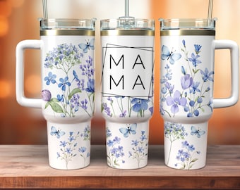Mama Wildflower 40oz Quencher Tumbler Sublimation Design,Mom Flower Seamless 40oz Tumbler Wrap, Sublimation Instant Downloads PNG