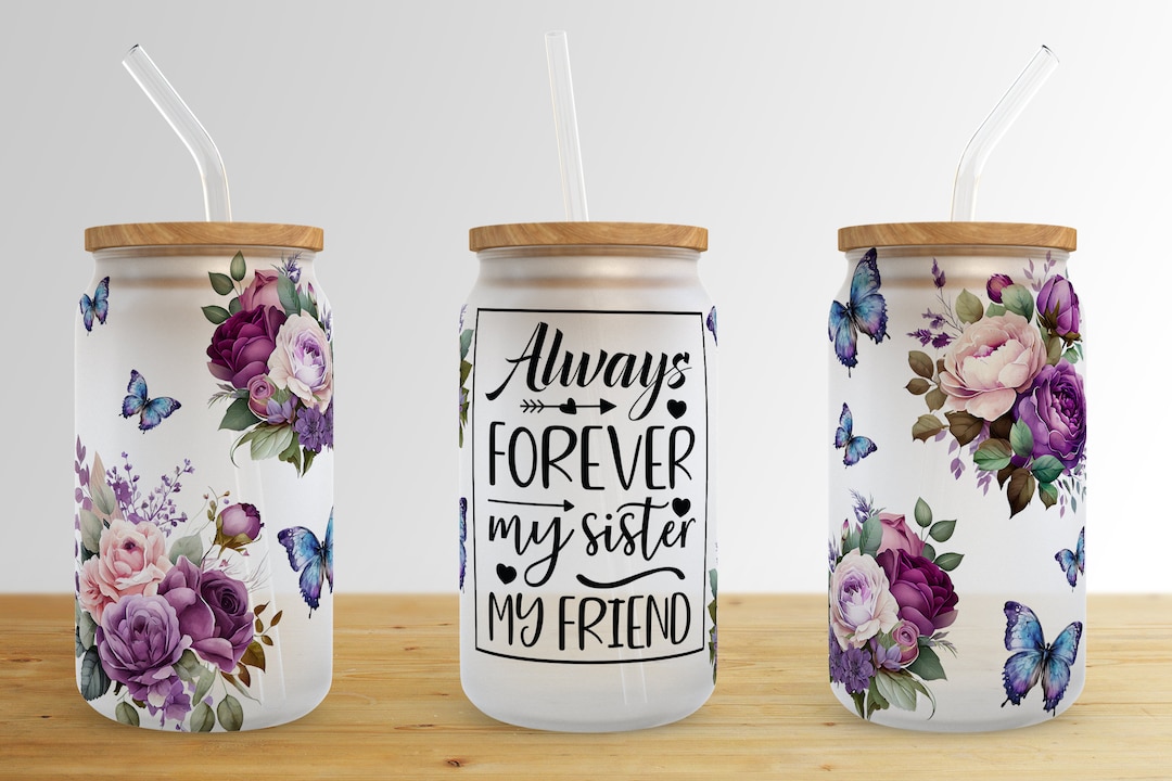 Flower 16 Oz Libbey Glass Can Tumbler Sublimation Design,floral ...