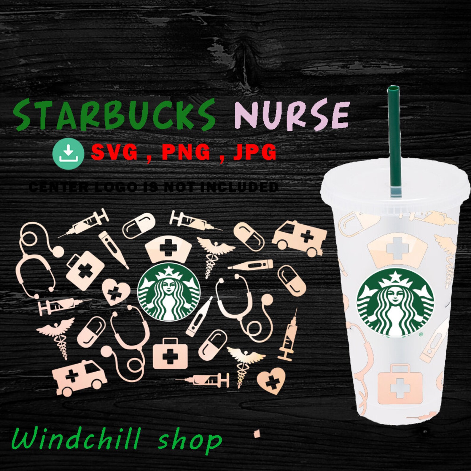 Starbuck Nurse Svg Nurse Starbucks Svg Full Wrap Starbucks | Etsy Canada