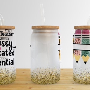 Teacher Tumbler Wrap 16 oz Libbey Glass Can Sublimation Design,Teacher Glass Can Sublimate Designs,Glass Can tumbler design PNG download