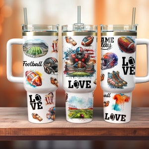 Football 40oz Quencher Tumbler Sublimation Design,Seamless 40oz Tumbler Wrap, Sublimation Instant Downloads PNG