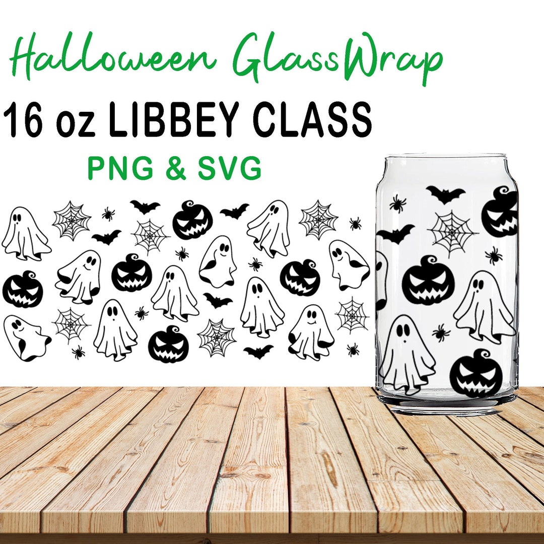 Halloween 16 Oz Libbey Wrap Glass Svg,beer Can Glass Svg,can Glass Wrap ...