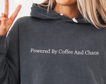 EMBROIDERED Custom Text Comfort Colors Unisex Hoodie, Personalized Hooded Sweatshirt, Couples, Matching Pullover Gift
