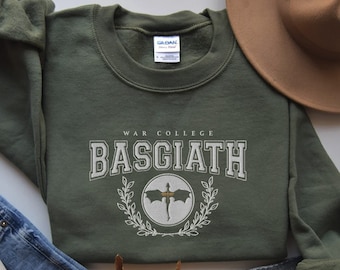 Sudadera bordada de la Escuela de Guerra Basgiath, camiseta Fourth Wing, Jinete de dragón, Rebecca Yorros, Fourth Wing, Violet Sorrengail, camiseta Bookish