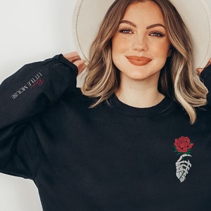 EMBROIDERED Run Little Mouse Sweatshirt, Dark Romance Sweatshirt, Book Lover Gift, Rose Sweatshirt, Haunting Adeline Sweatshirt, Smut Reader