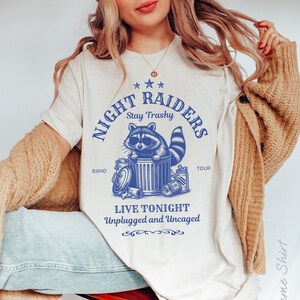Night Raiders Raccoons Music Concert Vintage T-shirts, Retro Raccoon Shirt, Raccoon Lovers, Funny Raccon Tee, Raccoon Gifts