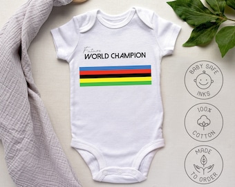 Future World Champion, Baby One Piece Cycling, Bicycle Onesie Romper Top Tee Camiseta