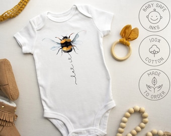 Cute Bee Baby Bodysuit, Let it BEE, Baby Onesie, Baby Vest, Baby Shower Gift, Pregnancy announcment, Baby Gift, Baby Romper, Baby T-Shirt