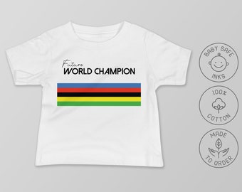 Baby Cycling Shirt, Future World Champion, Cute Cycling Baby, Bicycle Short Sleeve Tee, Bike Baby Shower Gift, Bike Lover Baby Gift